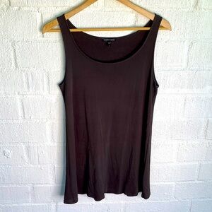 Eileen Fisher Silk Brown Long Tank Top sz S